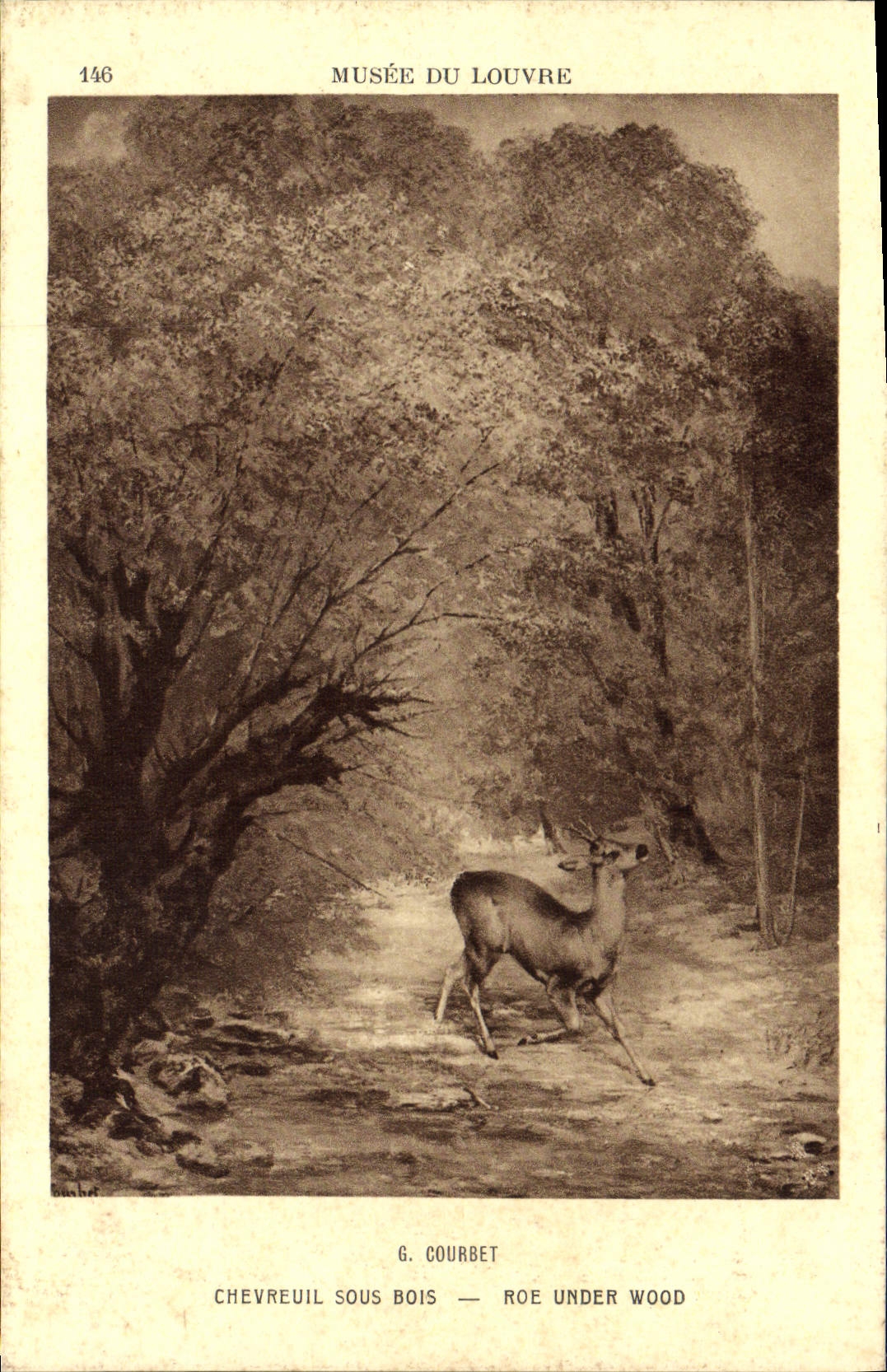 CPA Musee Du Louvre Paris Courbet Chevreuil sous bois 
