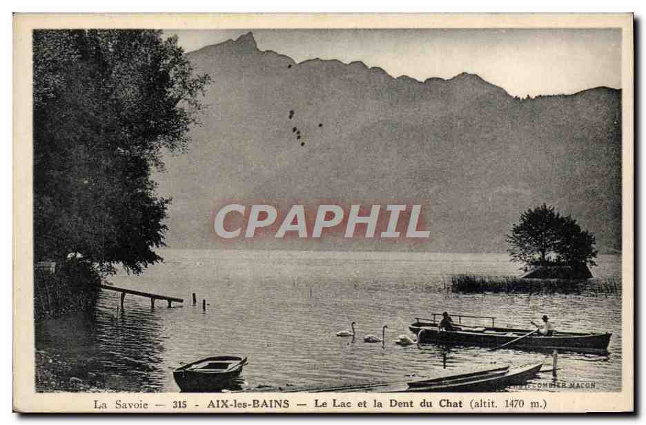 CPA Aix Les Bains Le Lac Et La Dent Du Chat