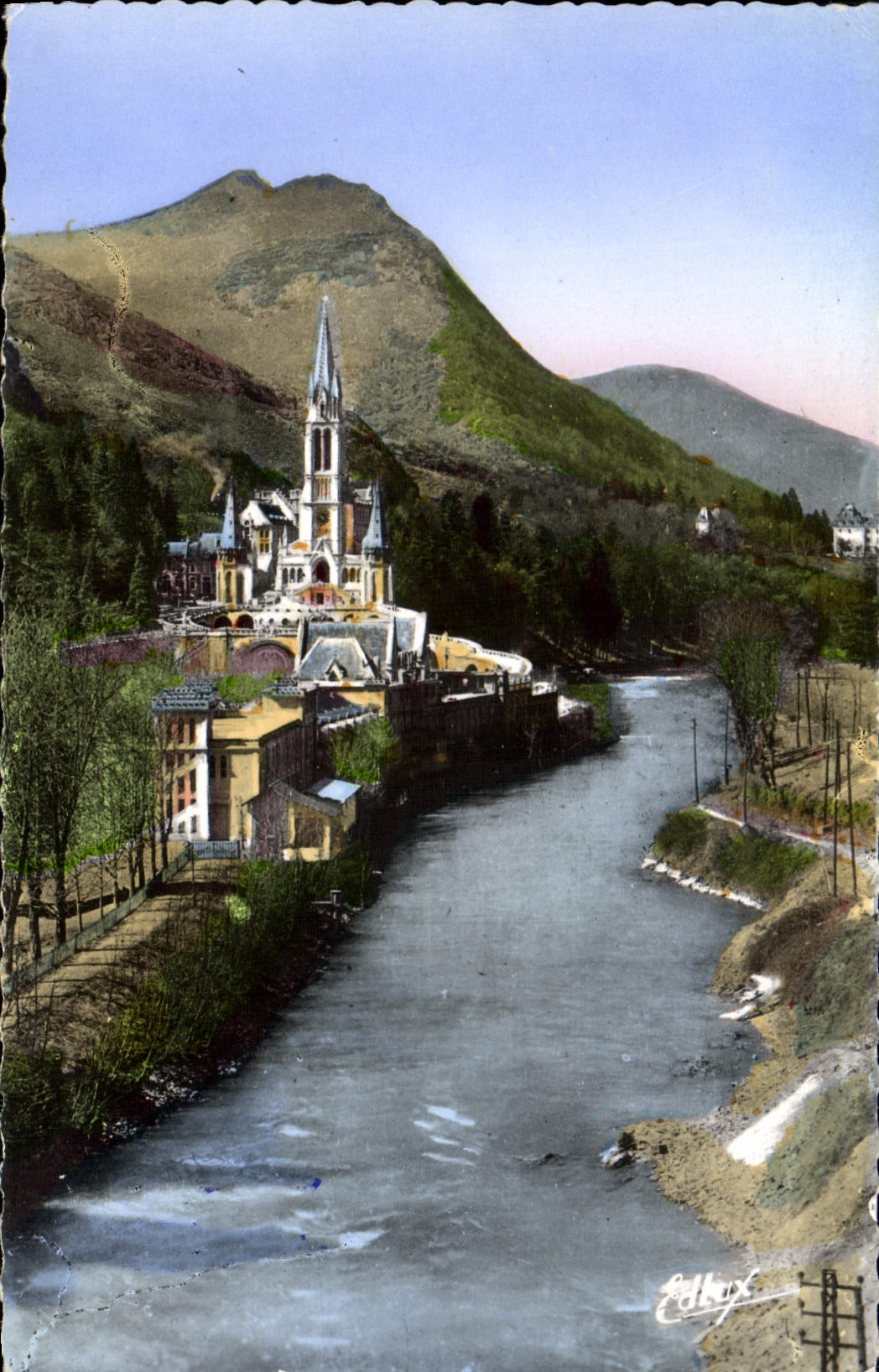 CPM Lourdes La Basilique Et le Gave