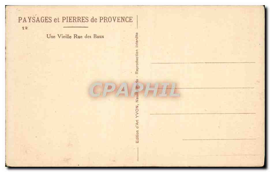 Une Vieille Rue des Baux — Provence — Édition d'Art YVON, Paris — Reverso