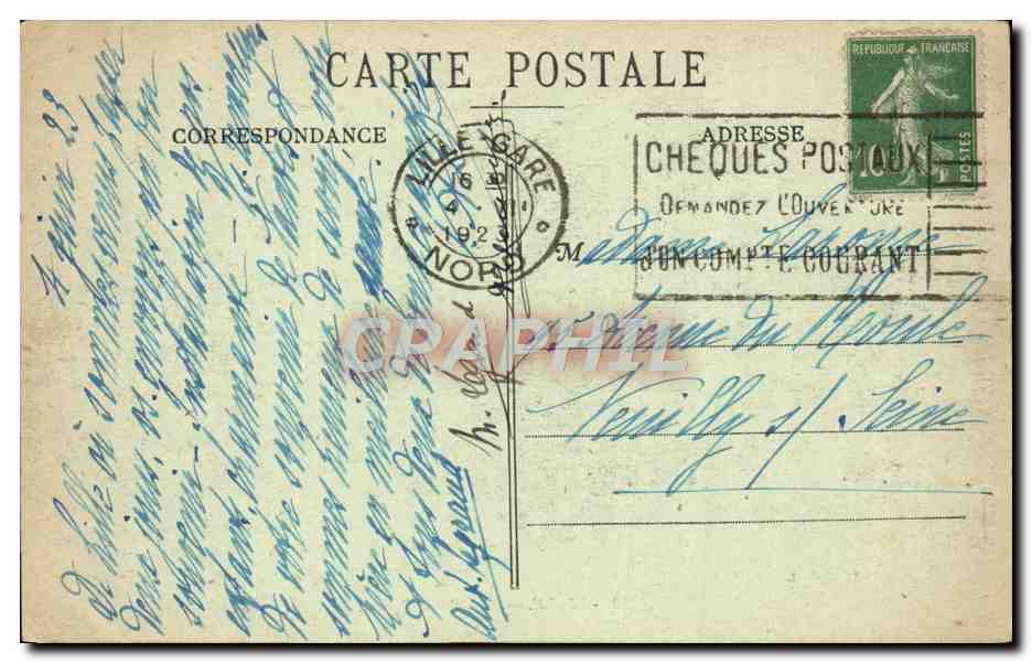 CPA Lille L'Ancienne Bourse — Verso