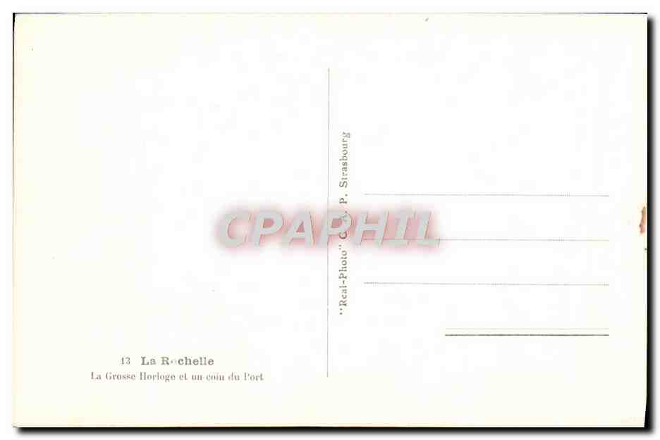 CPM La Rochelle La Grosse Horloge Et Un coin du port Bateaux — Verso