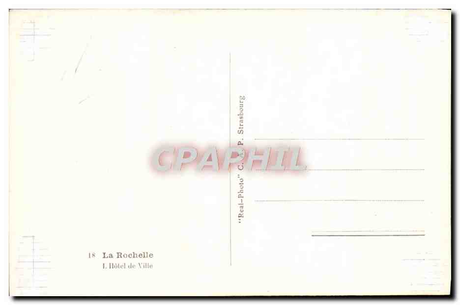 CPM La Rochelle L'hotel de ville — Verso