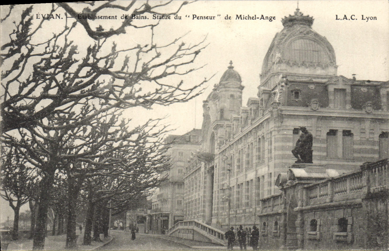 Évian — Badeanstalt. Statue des « Denkenden » von Michel-Ange — L.A.C. Lyon