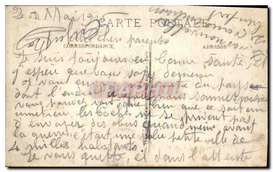 Entrée du Cimetière de Mourmelon-le-Grand — bombardé — Phot. Express n°956 — Back