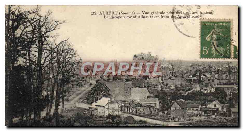 CPA Albert Vue Generale Prise de la route D'Amiens 
