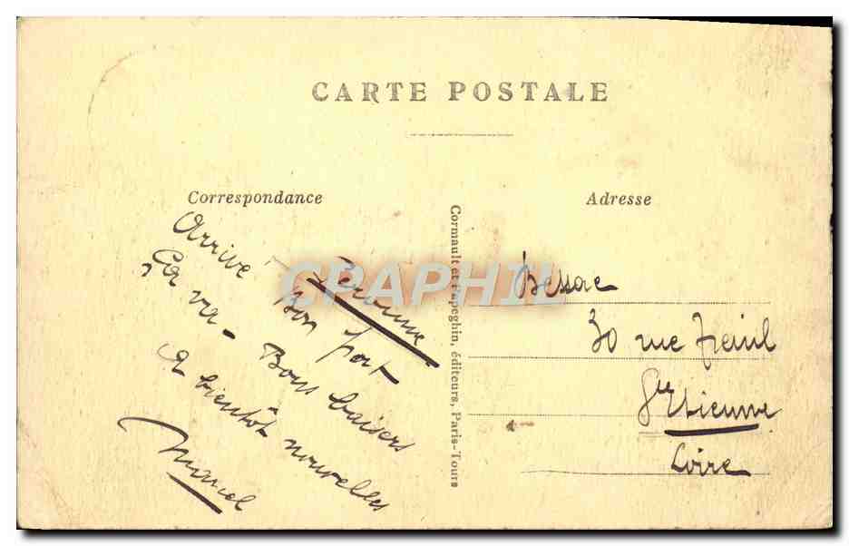Peronne (Somme) — La Grand' Place détruite par les Allemands — A. P. Visé Paris, N° 2037 — Verso