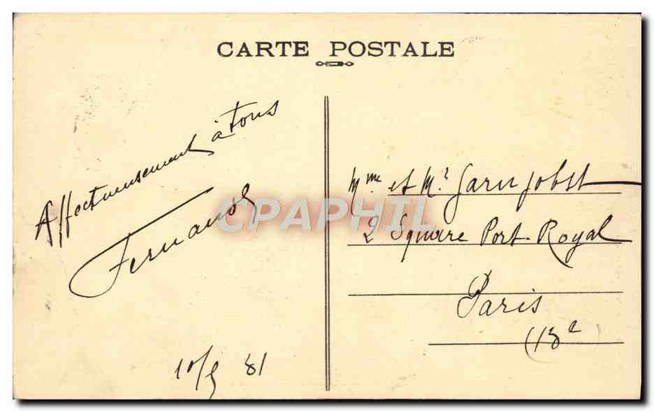 CPA Reims Dans les Ruines Apres la Retraite des Allemands La cathedrale La rue de l'Ecole de Medecine Militaria — Rückseite