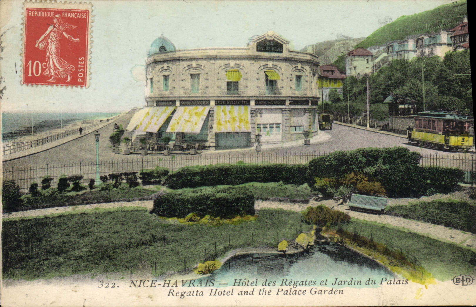 Nice-Havrais — Hôtel des Régates et Jardin du Palais — Éditeur E.P.D.