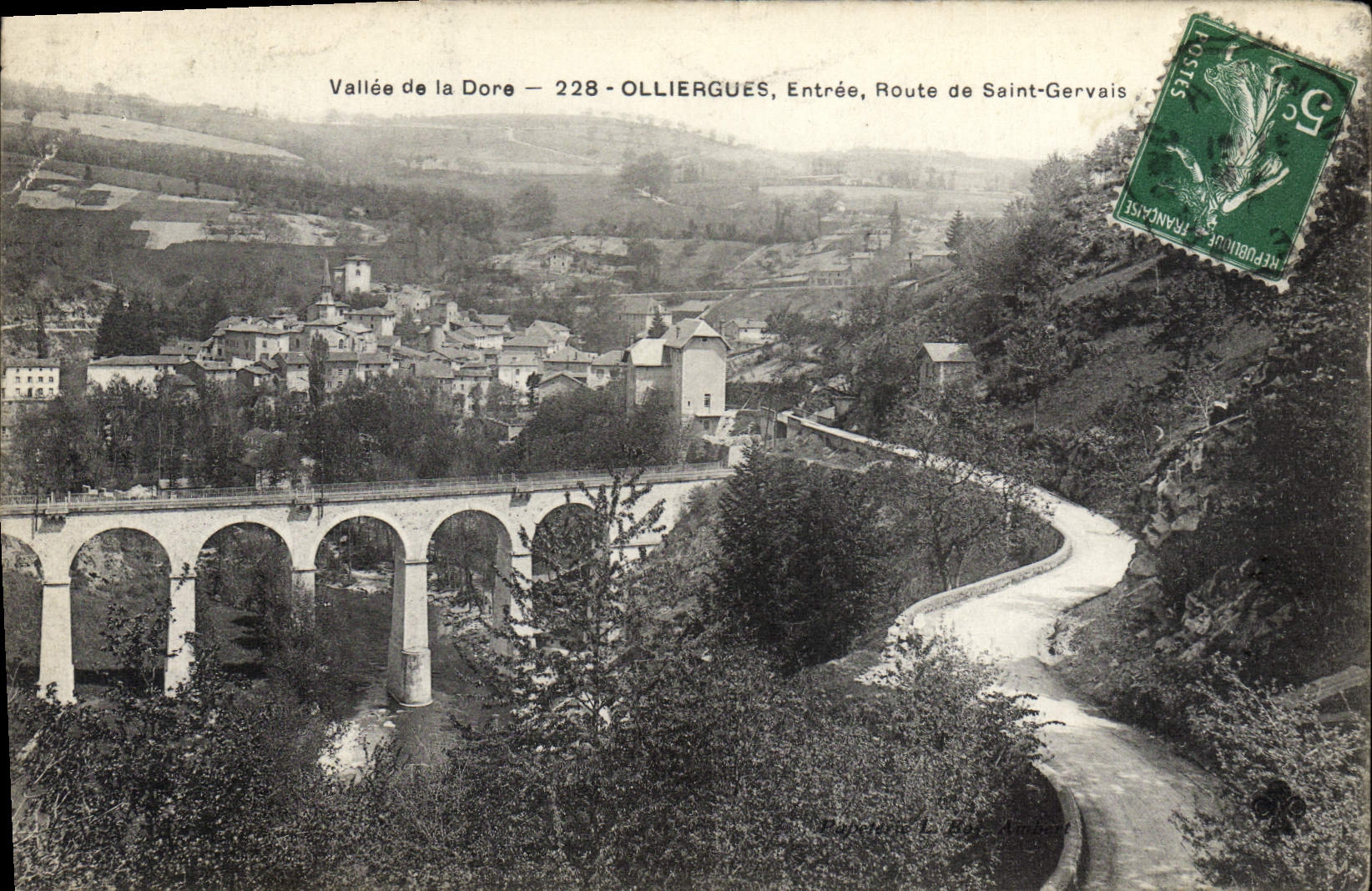 Vallée de la Dore — 228 — OLLIERGUES, Entrée, Route de Saint-Gervais