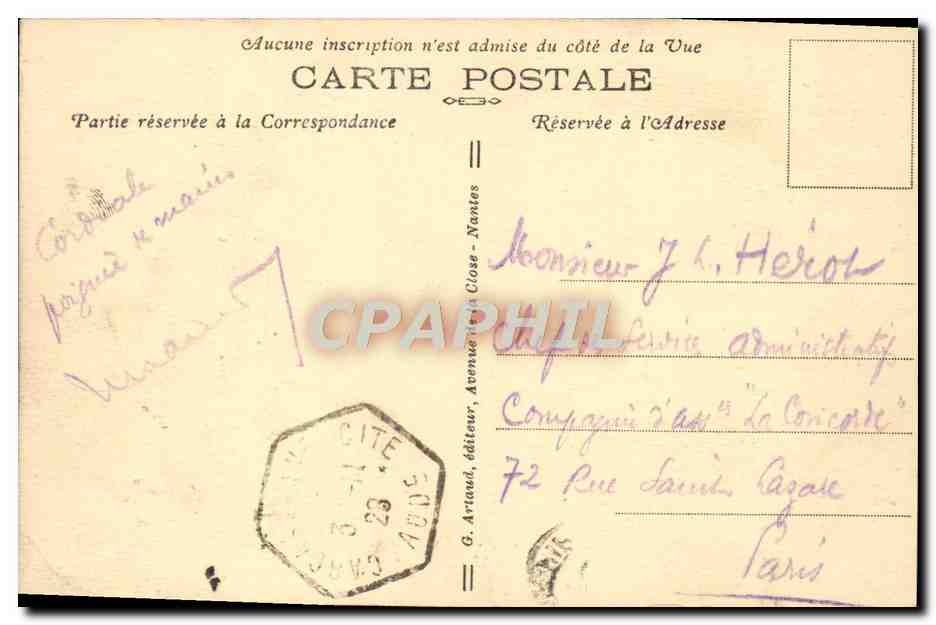 CPA Carcassonne La Cite L'avant porte de l'Aude — Verso