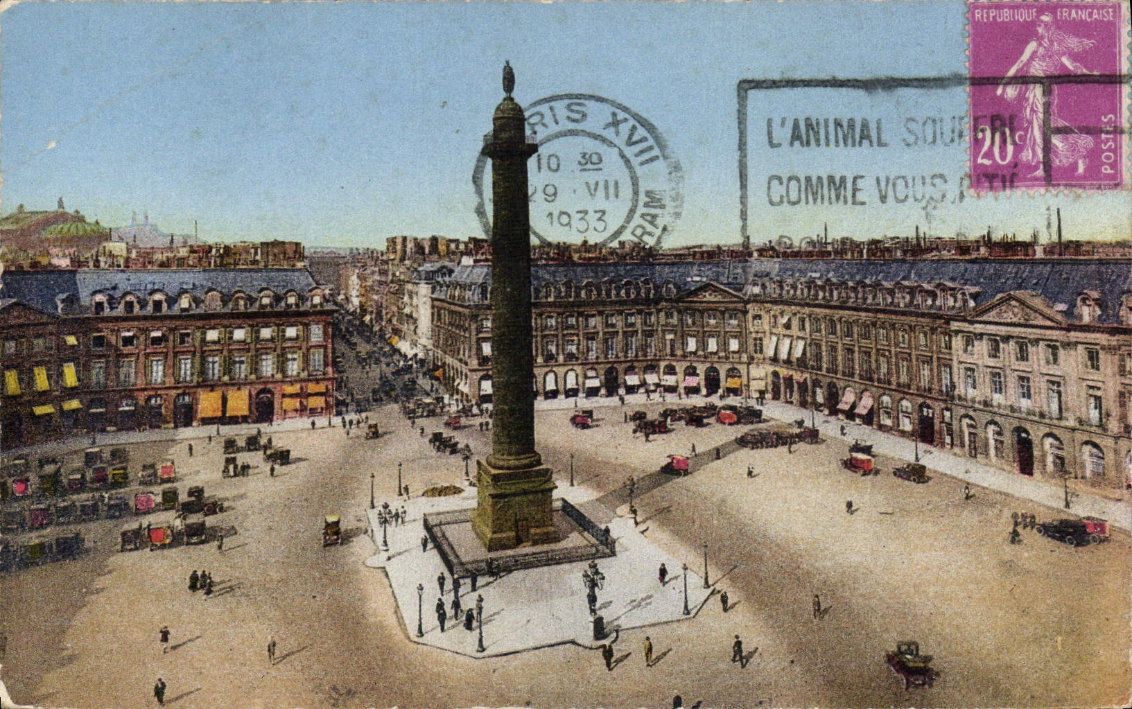 CPA Paris La place et la colonne Vendome 
