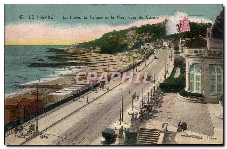 CPA Le Havre La Heve la Falaise et la Mer Vues du Casino