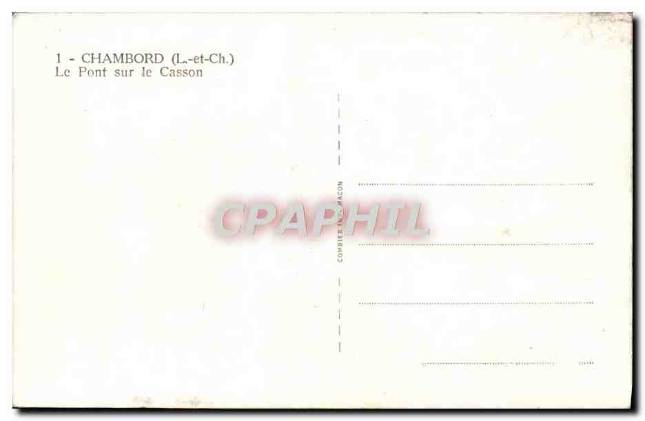 CPA Chambord Le Pont Sur le Casson — Rückseite