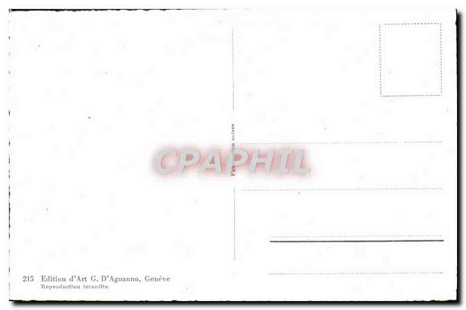 CPM Geneve Ile Rousseau et cathedrale St Pierre  — Verso