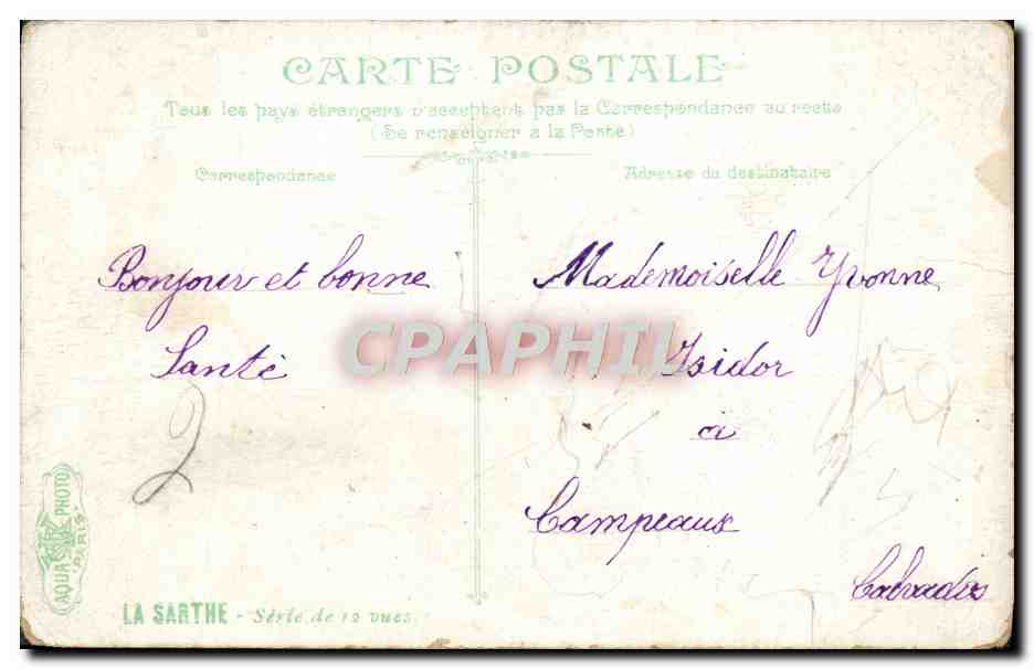 Le Mans - Maison dite de la Reine Bérengère, cour intérieure — éditeur LA SARTE, série de 19 vues, n°154 — Rückseite