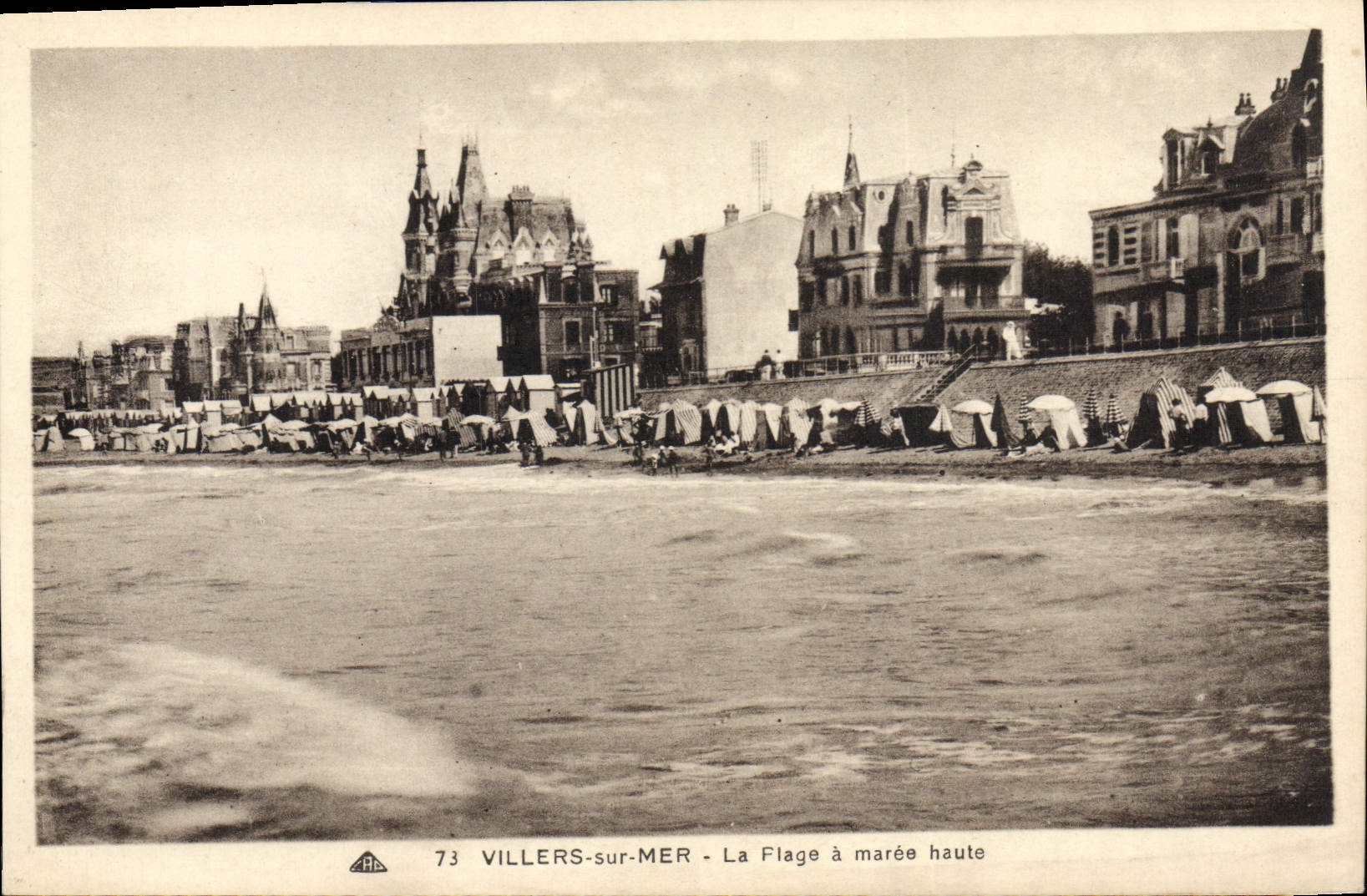 Villers-sur-Mer — La Flage à marée haute — éditeur A.H. n°73