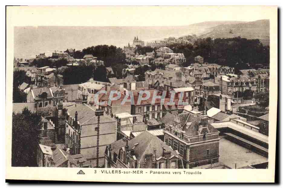 Villers-sur-Mer — Panorama vers Trouville — éditeur C° Alsaciens des Arts Pneumomécaniques, Strasbourg