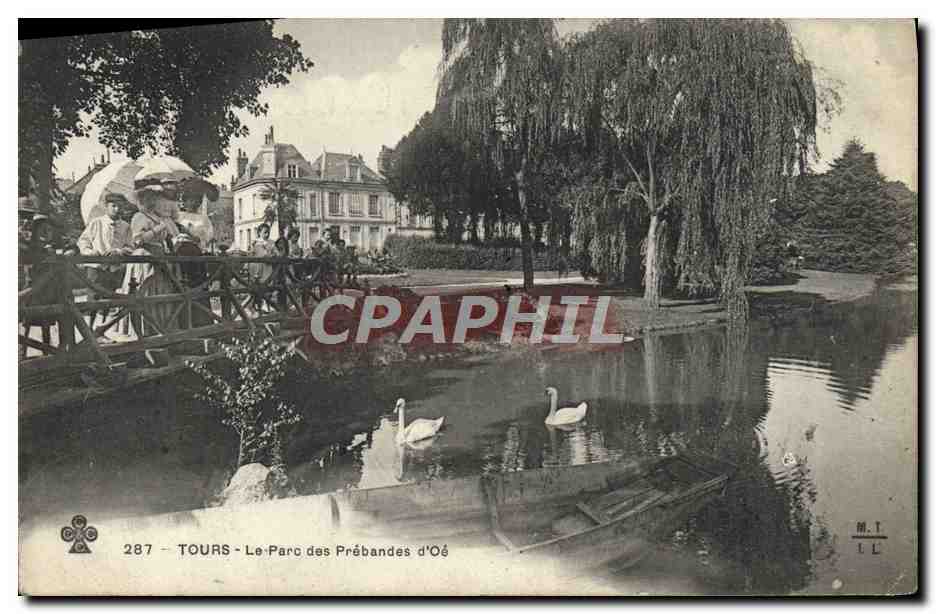 CPA Tours Le Parc des Prebandes d'Oe Cygnes