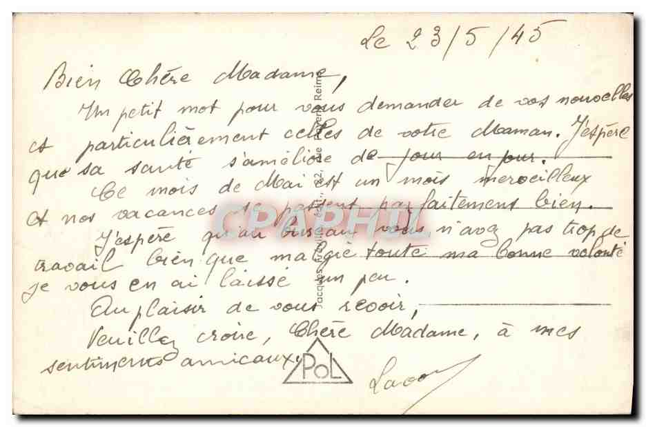 CPA Reims Vue Generale au Premier Plan le Jardin Colbert — Rückseite