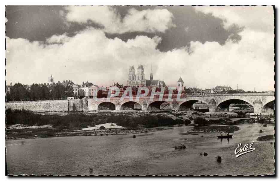 CPM Orleans Generale Le Pont Sur la Loire et la cathedrale