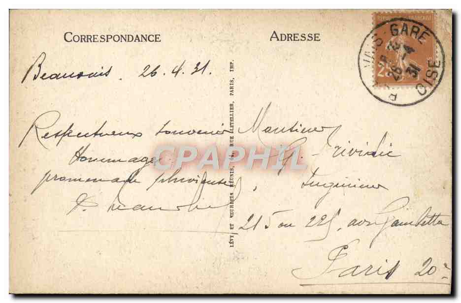 Beauvais — Le Boulevard du Palais de Justice et la Cathédrale — LL — Verso