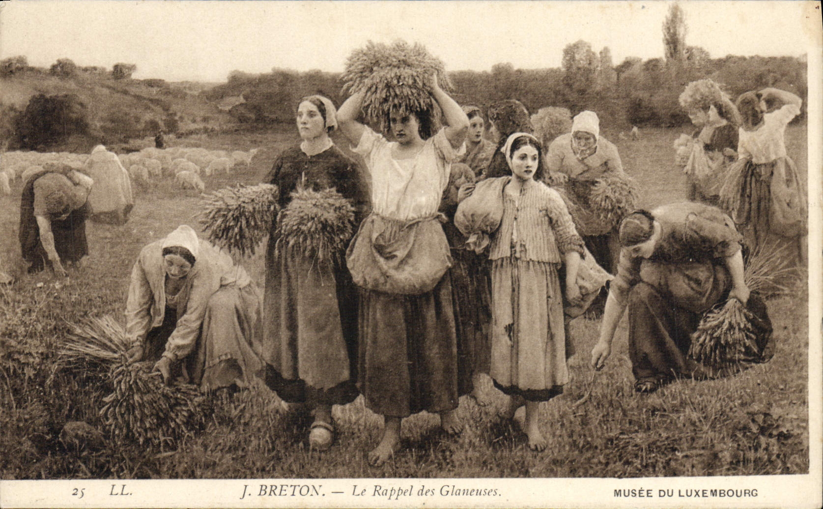 CPA Musee Du Luxembourg Jules Breton Paris Le rappel des glaneuses