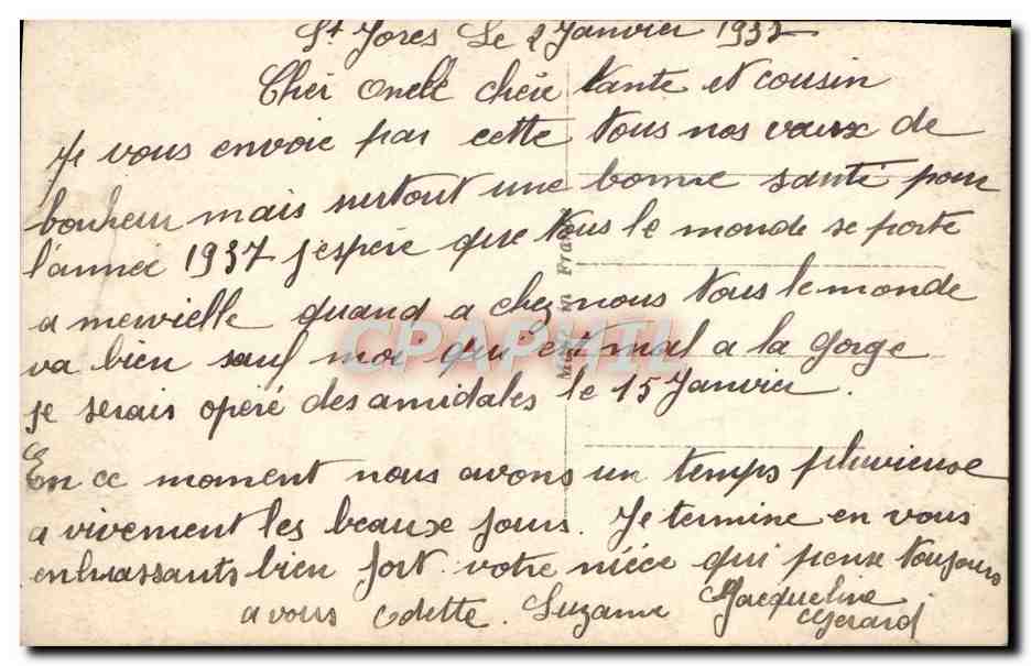 CPA Fantaisie Bonne annee — Rückseite