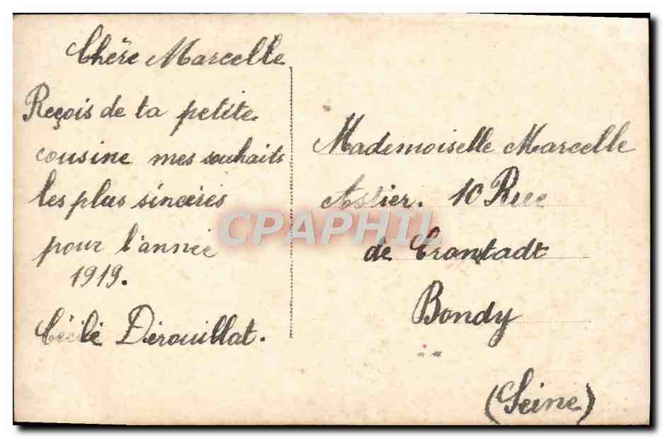 CPA Bonne Annee Enfant — Rückseite