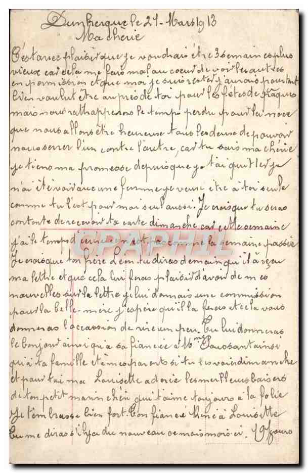 CPA Fantaisie Femme Le reve — Verso