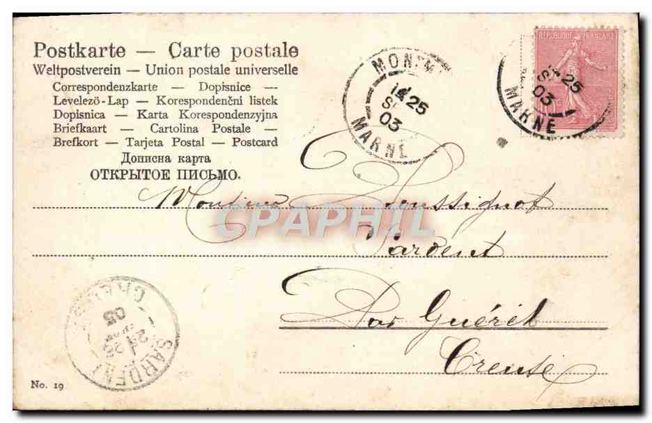 Jeune femme en costume oriental — Sardein à la fin du XIXe siècle — éditeur inconnu, n° de série 19 — Reverso