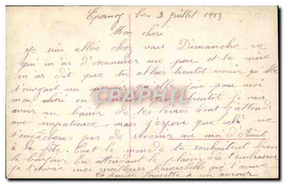 CPA Fantaisie Femme le reve — Rückseite