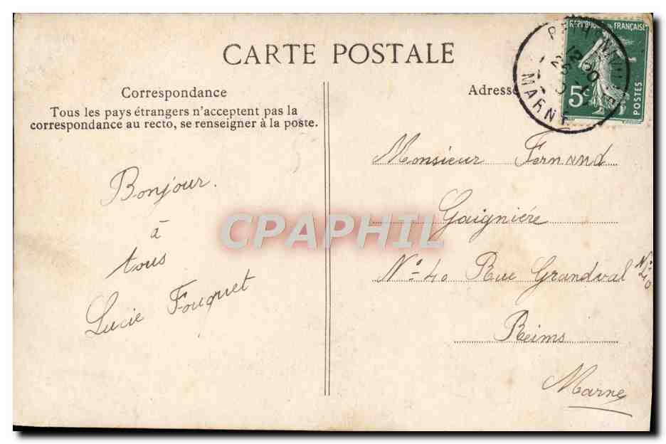 CPA Fantaisie Femme Le langage des fleurs Rose Marguerite Pensee Trefle Violette Gui Eglantine Myosotis Muguet — Rückseite