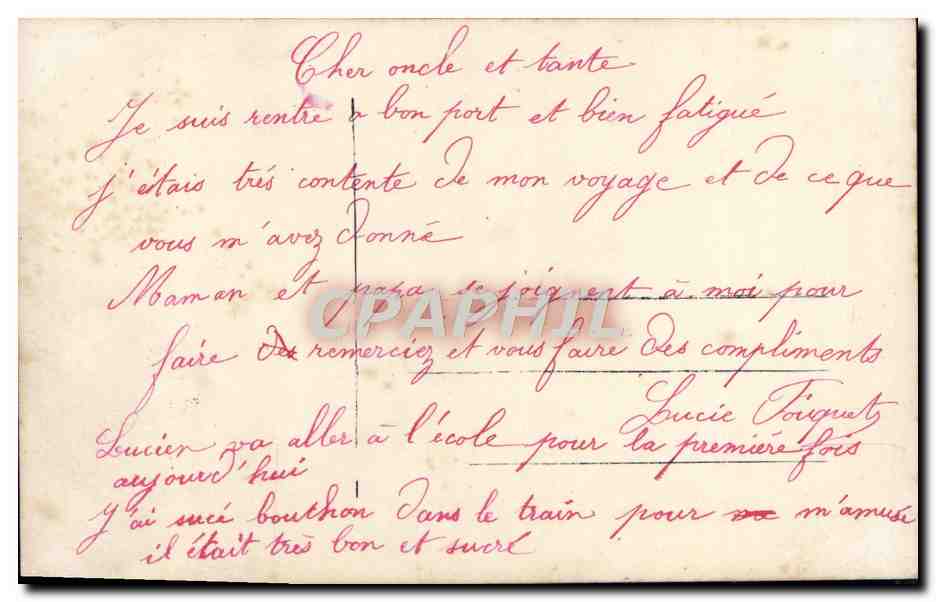 CPA Fantaisie Enfant — Rückseite