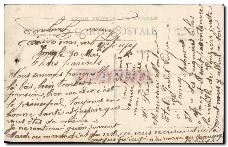 CPA Fantaisie Homme Moulin a vent — Rückseite