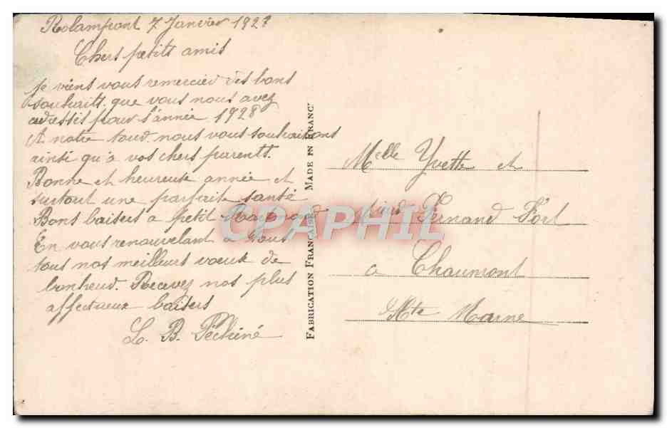 CPA Fantaisie Femme — Verso