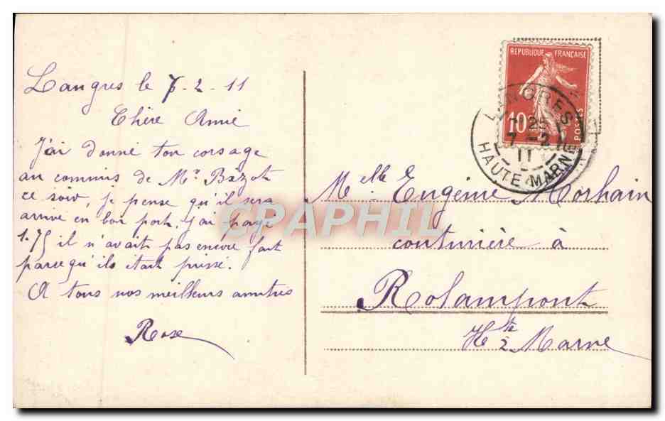 Jeune femme — portrait en buste — éditeur Lenglet, n° 131/4 — Reverso