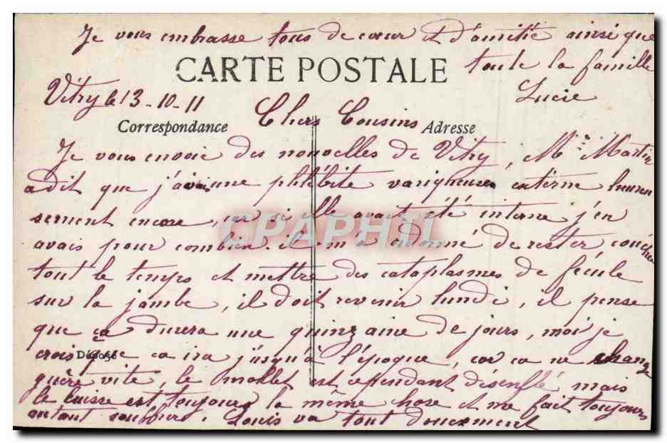 CPA Fantaisie Femme Vitry — Rückseite