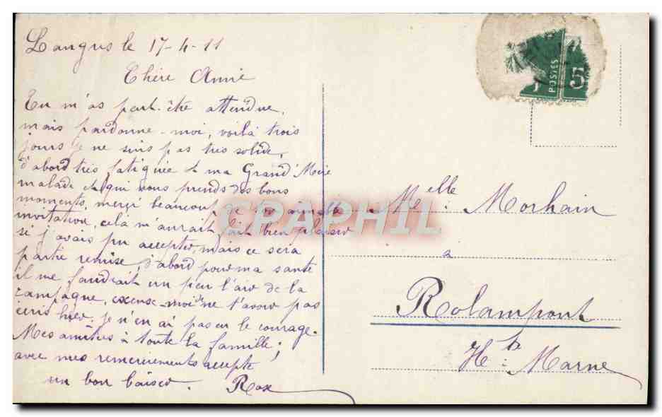 CPA Fantaisie Fleurs  — Verso
