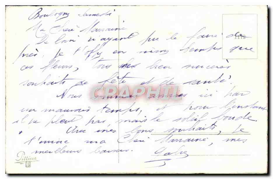 CPA Fantaisie Fleurs — Verso