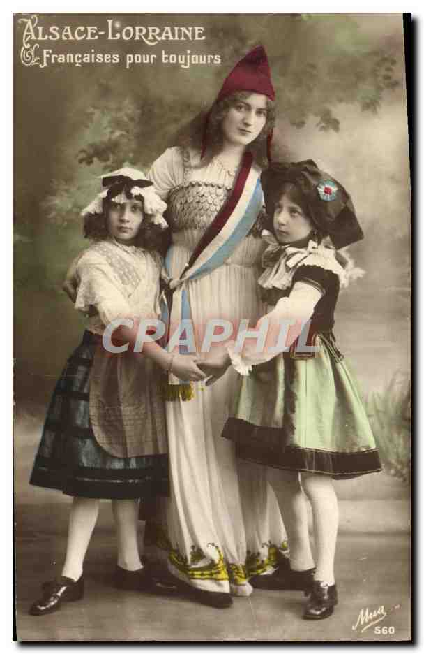 CPA Fantaisie Enfants Alsace Marianne 