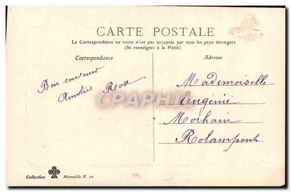 CPA Fantaisie Le ruisseau  — Back