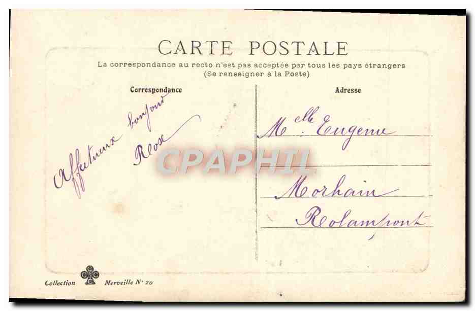 CPA Fantaisie La barque Moulin  — Rückseite