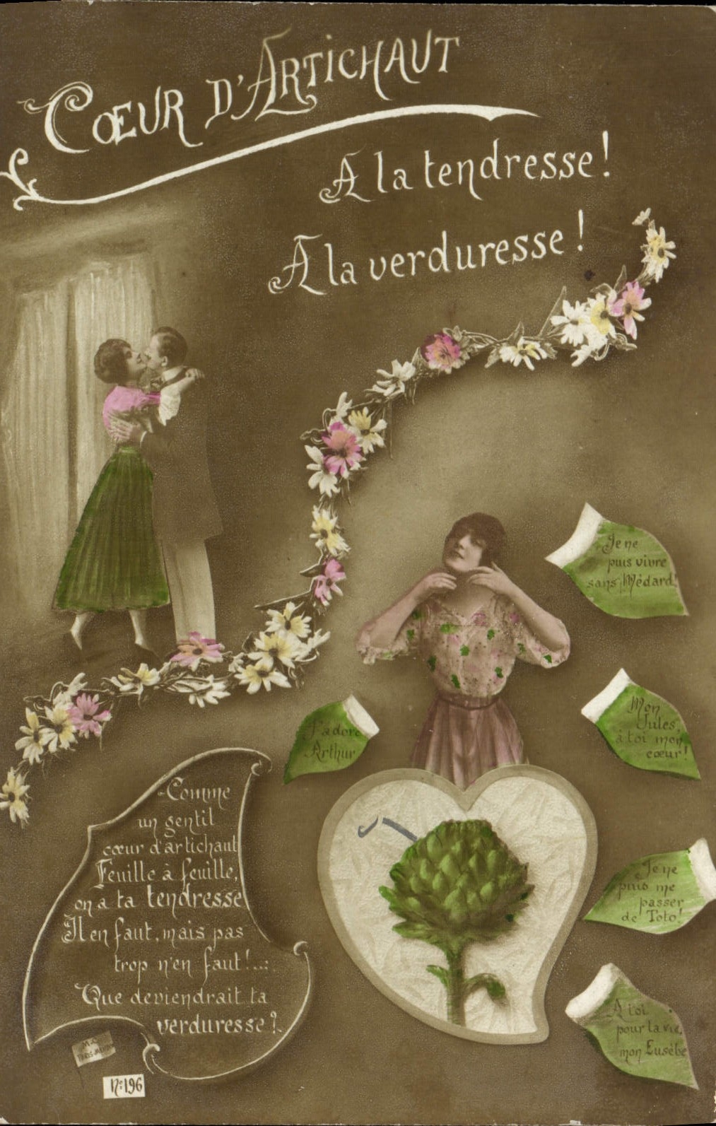 CPA Fantaisie Femme Artichaut 