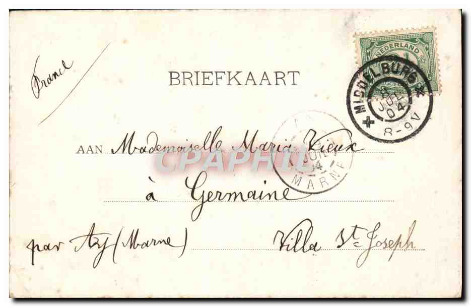 CPA Fantaisie Femme Zeeuwsche Boerin Zuid Beueland Folklore — Verso