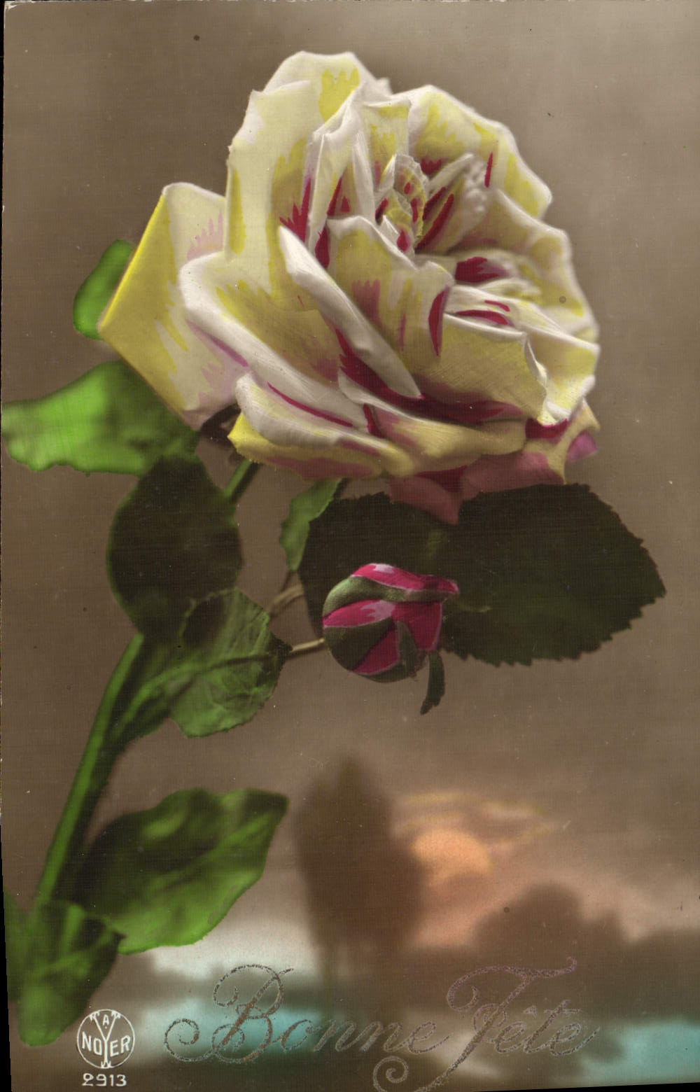 CPA Fantaisie Fleurs Rose