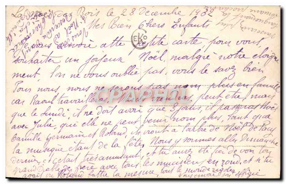 CPA Fantaisie Enfant — Rückseite