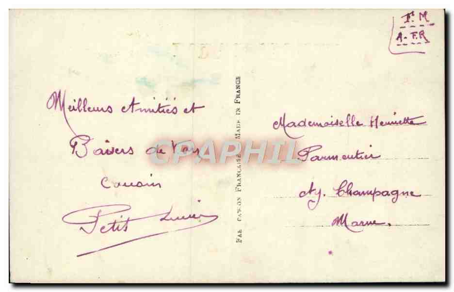 CPA Fantaisie Fleurs Un bonjour de Ludwigshafen  — Verso