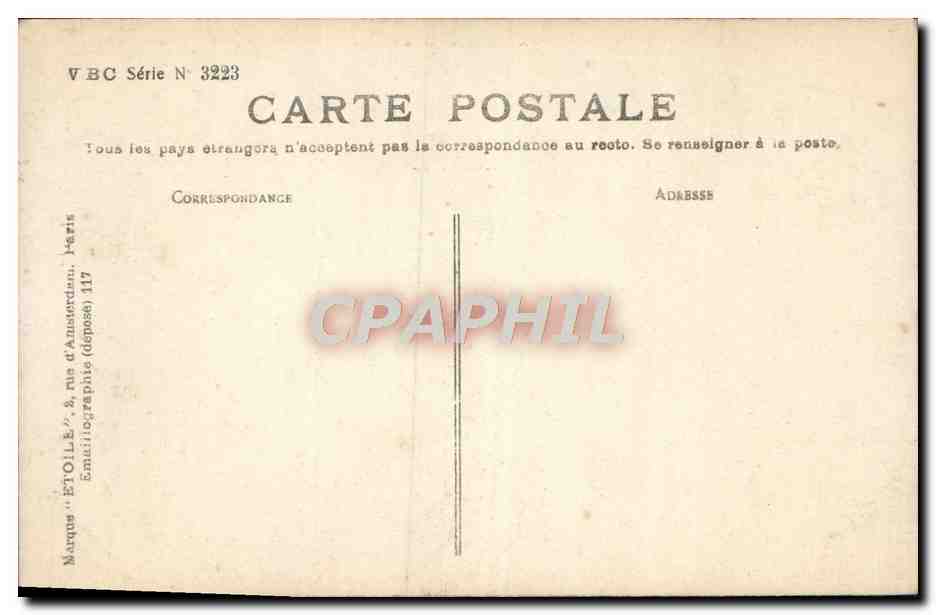Jeune femme souriante — tenant un bouquet de fleurs colorées — éditeur Muloty, série VBC N°3223 — Rückseite