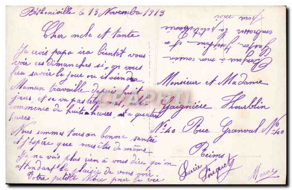 CPA Fantaisie Femme  — Verso